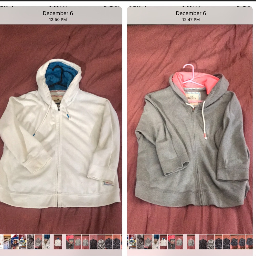 Hollister zip up jackets